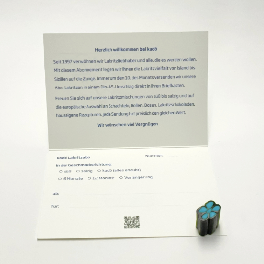 kad&oacute; Liquorice subscription for 6 months